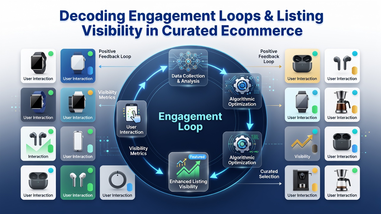 Graph depicting visibility changes correlated with engagement metrics over time in ecommerce listings